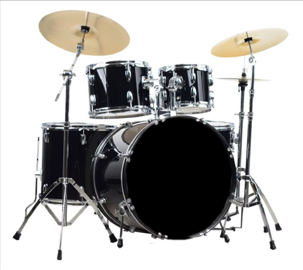Adult Drum Set Jazz Drum Kit 5 Drums 3 Cymbals Beginner Children Entry-Level Practice Performance Drums Percussion Instrument