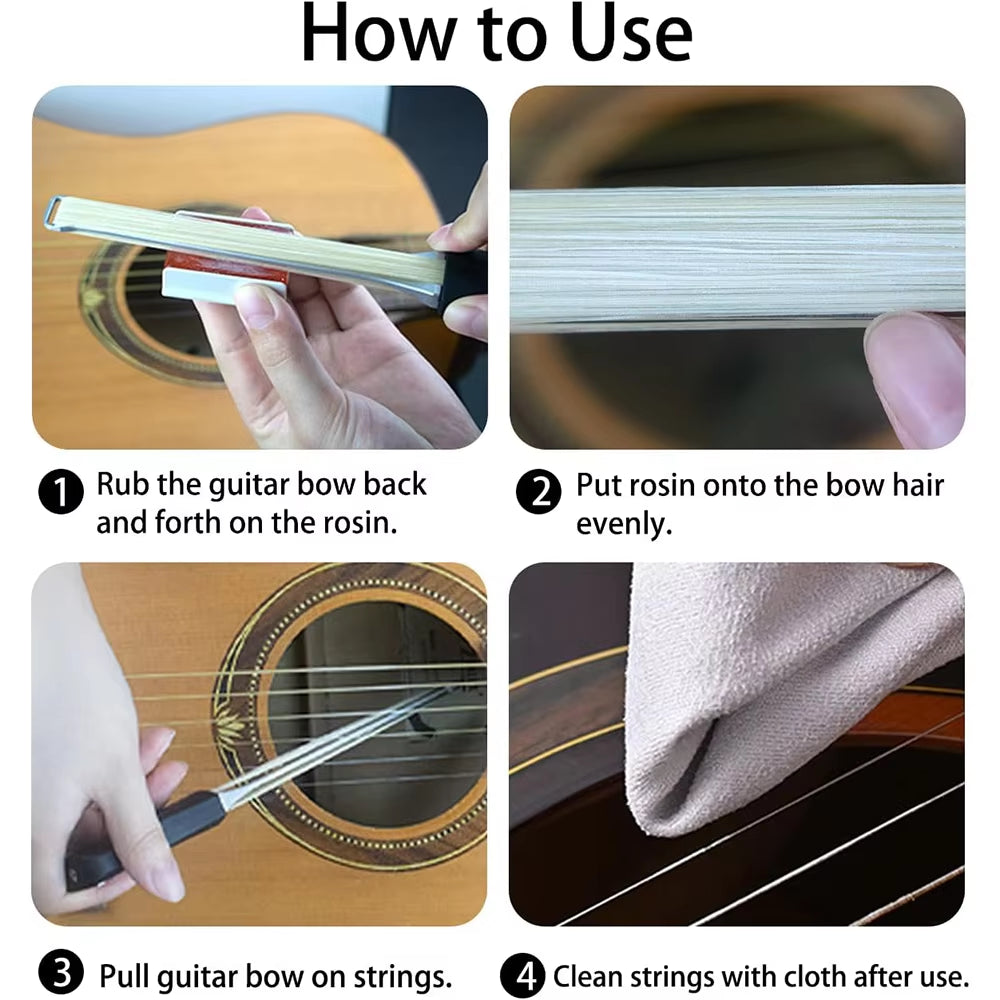 Acoustic Guitar Bow Picasso Bow Acoustic Guitar Built-In Pick 21.5Cm Comfortable Handle Horse Hair Guitar Bow Guitar Accessories