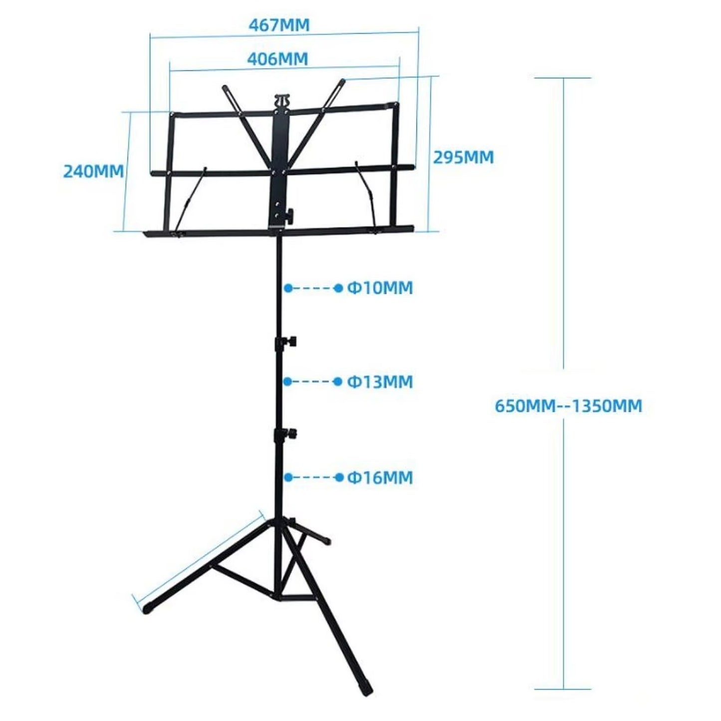 Music Stand for Sheet Music Music Book Stand,With Bag,Modern,Adjustable Height,Sheet Clip Holder,For Ukulele Player Musicians