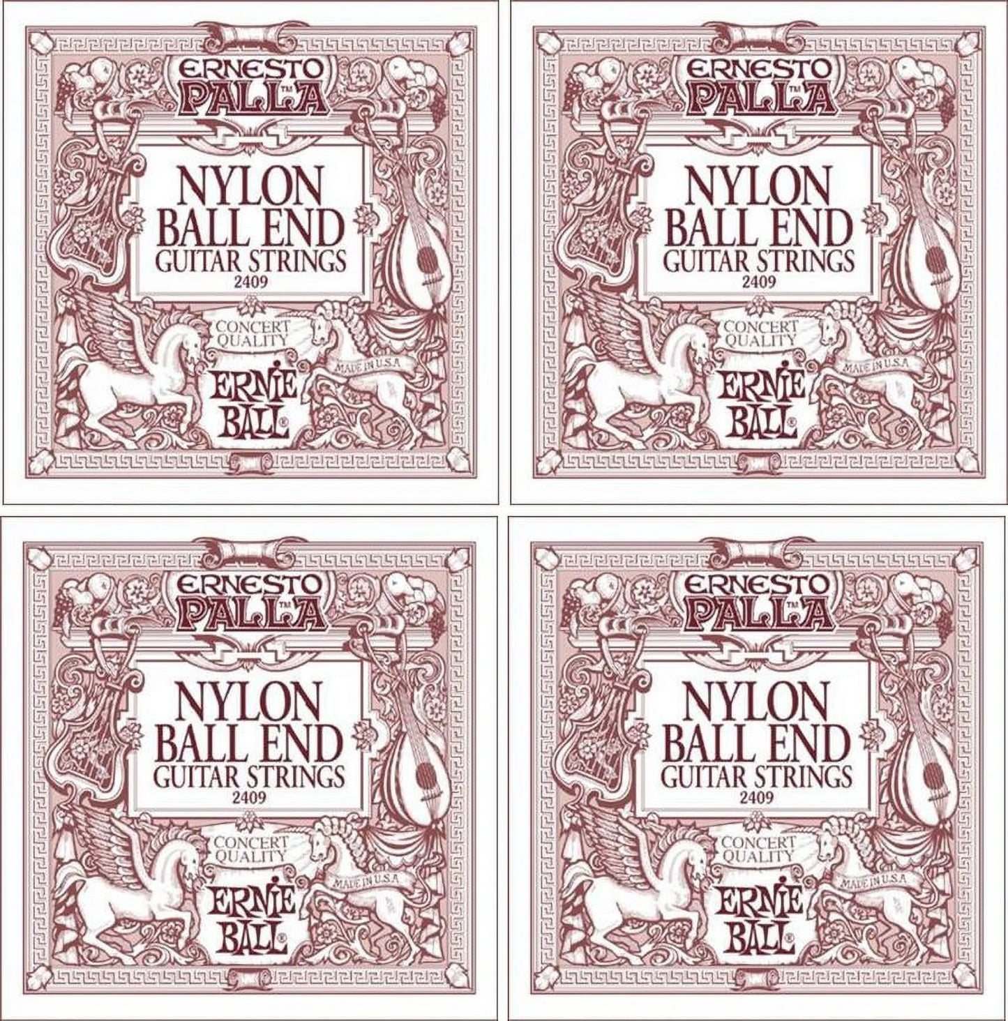 LOT of 4 - P02564 Ball End Nylon Acoustic Guitar Strings, Made in USA