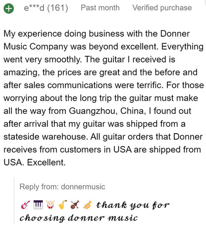 🎸 Donner DST-80 Electric Guitar with Amp Bag Strap Tuner Solid Body SSS Pickup