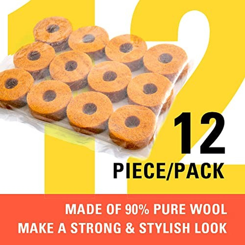 Stage Rocker Orange Wool Cymbal Felts, 12Pcs – Pack, Cymbal Replacemen