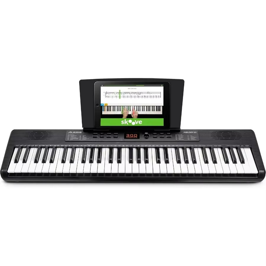 Alesis Melody 61 MK4 Keyboard Piano for Beginners with 61 Keys Speakers Tablet Sheet Music Stand 300 Sounds and Music Lessons D