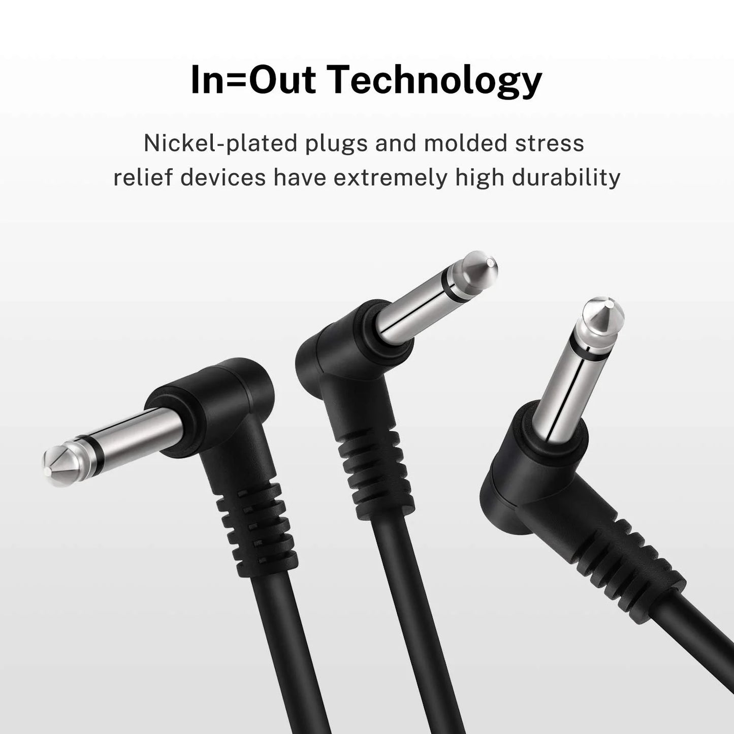 6 Inch Guitar Patch Cable Guitar Effect Pedal Cables Black 6 Pack
