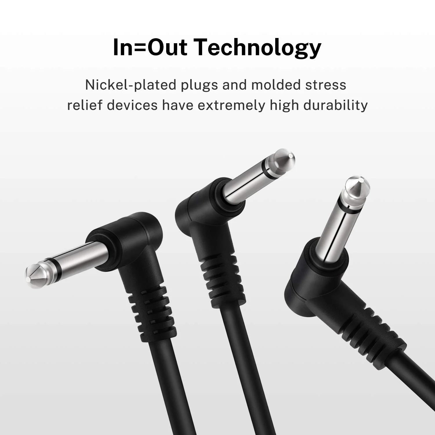 6 Inch Guitar Patch Cable Guitar Effect Pedal Cables Black 6 Pack