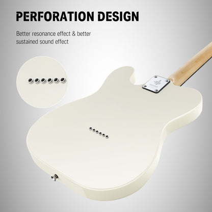 🎸 Donner DTL-100 Electric Guitar with Gig Bag Solid Body SS Pickup Glossy White