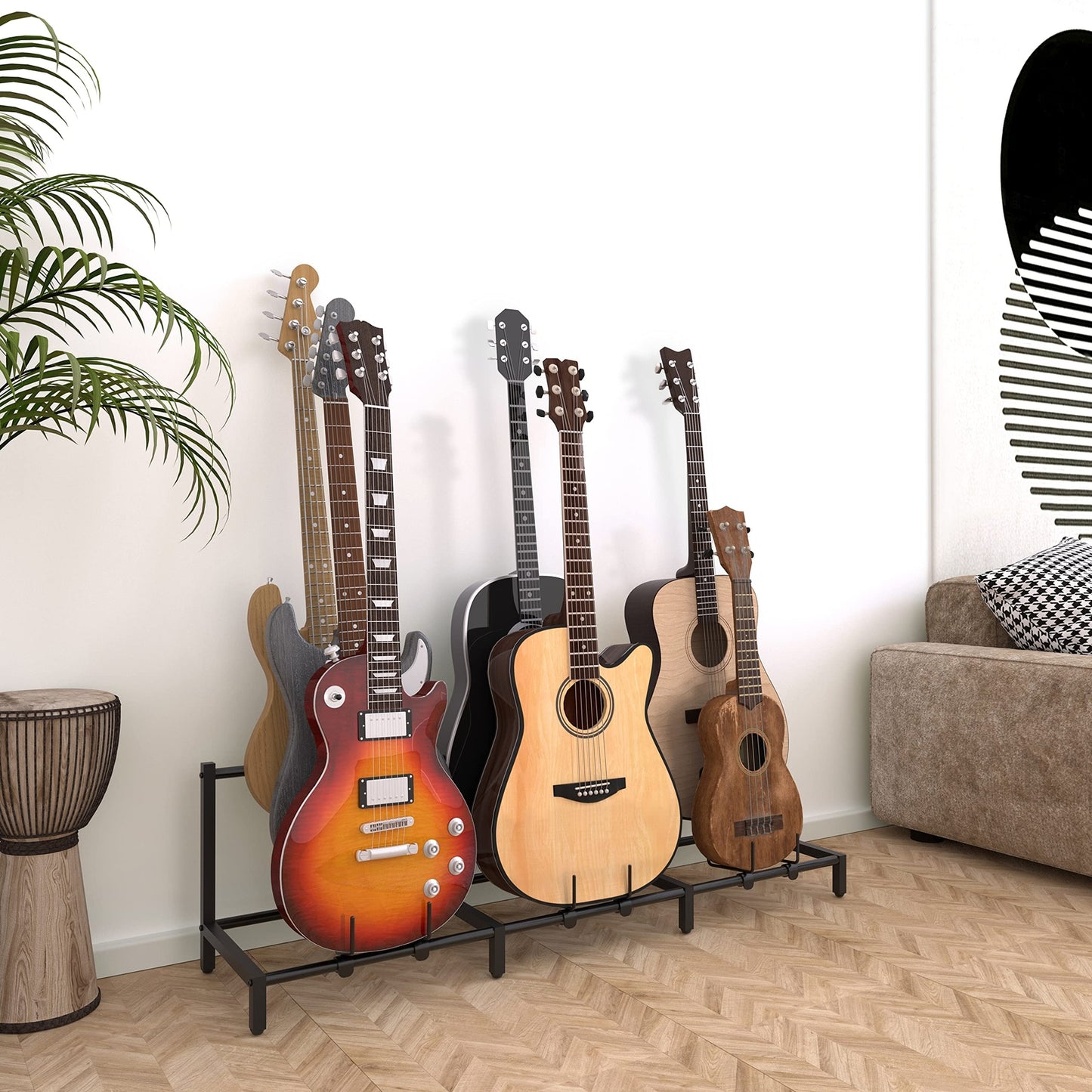 Guitar Stand 7-Holder for Acoustic Electric Bass Rack Adjustable for Multiple