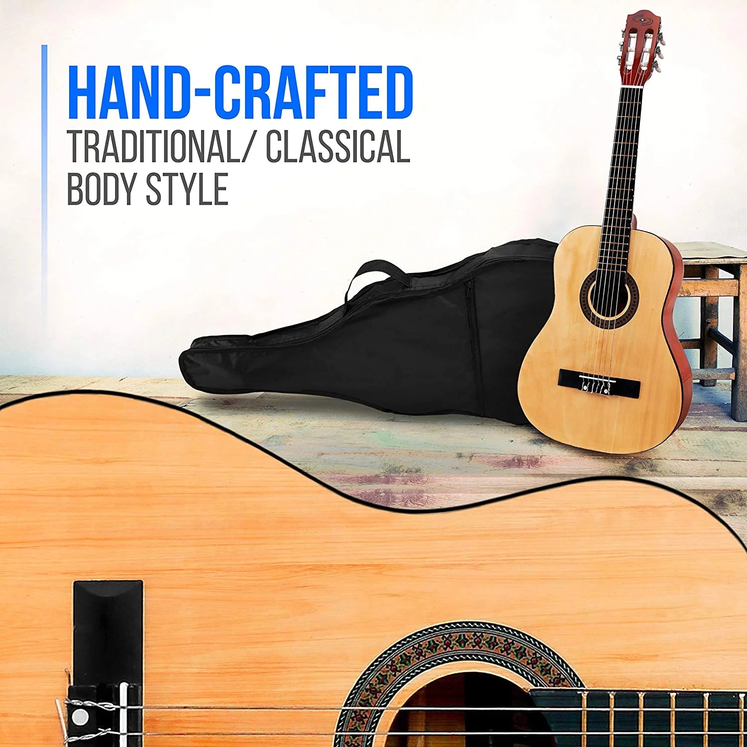 Junior Scale 6 String Beginner Classic Acoustic Guitar with Accessories