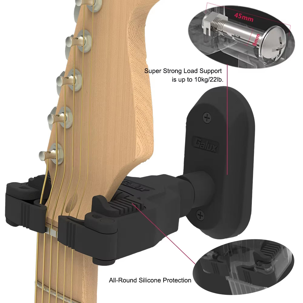 Electric Guitar Wall Mount Holder Guitar Holder Keeper Hook Stand Auto Lock System for Acoustic Guitar Bass