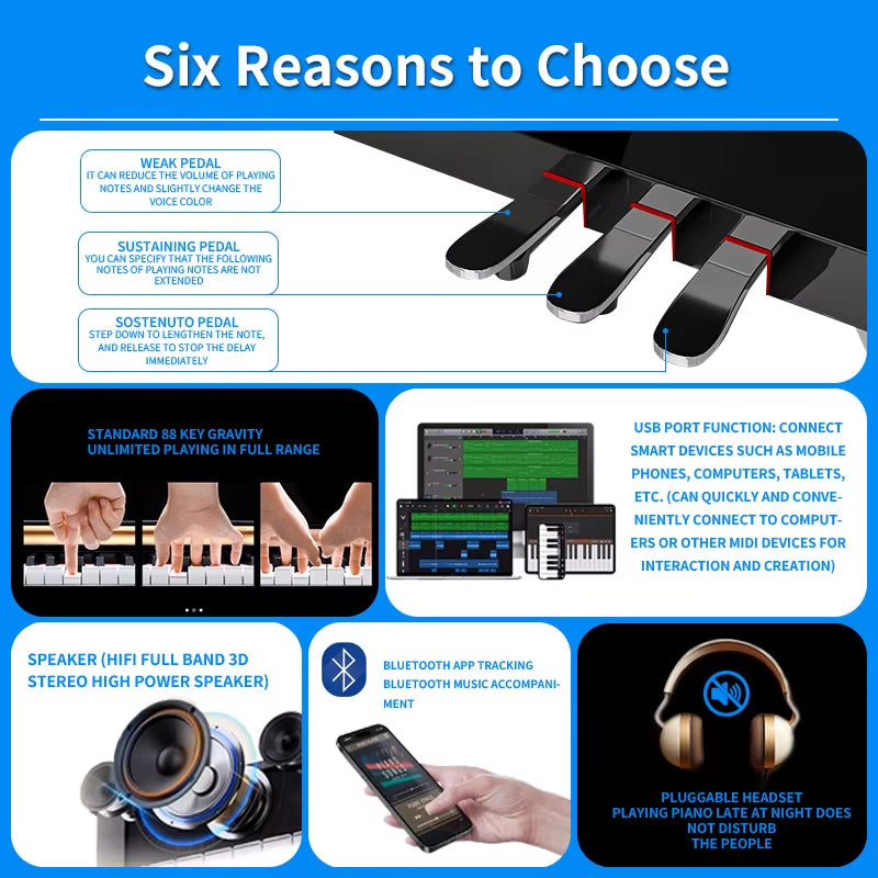 Musical Instrument Piano Digital Piano Portable 88 Keys Digital China Keyboard Piano Keyboard