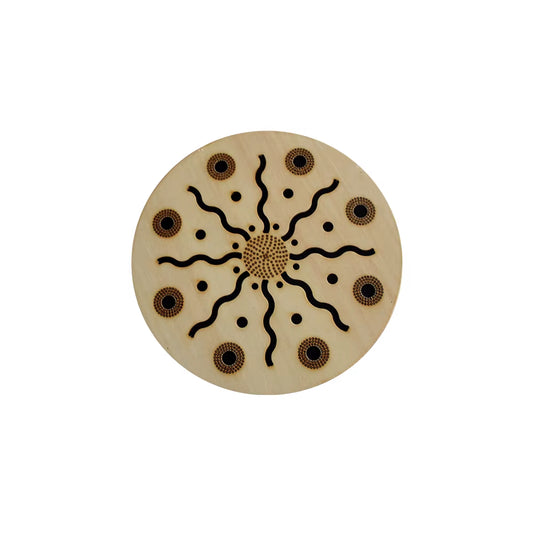Arborea Solid Wood Stream Drum 8/10/12 Inch Hand Drum with Beautiful Pattern for Yoga and Healing Sea Wave Sound Meditation