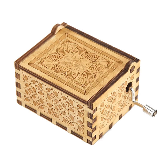 Sleeping Lion Music Box Mini Wooden Music Box Hand Cranked Musical Box Vintage Home Decoration Music Boxes Valentine'S Day Gift