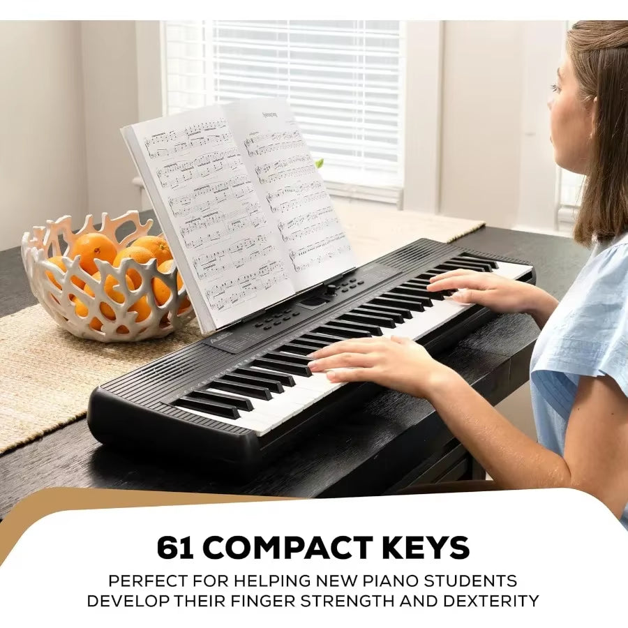 Alesis Melody 61 MK4 Keyboard Piano for Beginners with 61 Keys Speakers Tablet Sheet Music Stand 300 Sounds and Music Lessons D
