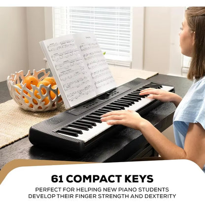 Alesis Melody 61 MK4 Keyboard Piano for Beginners with 61 Keys Speakers Tablet Sheet Music Stand 300 Sounds and Music Lessons D