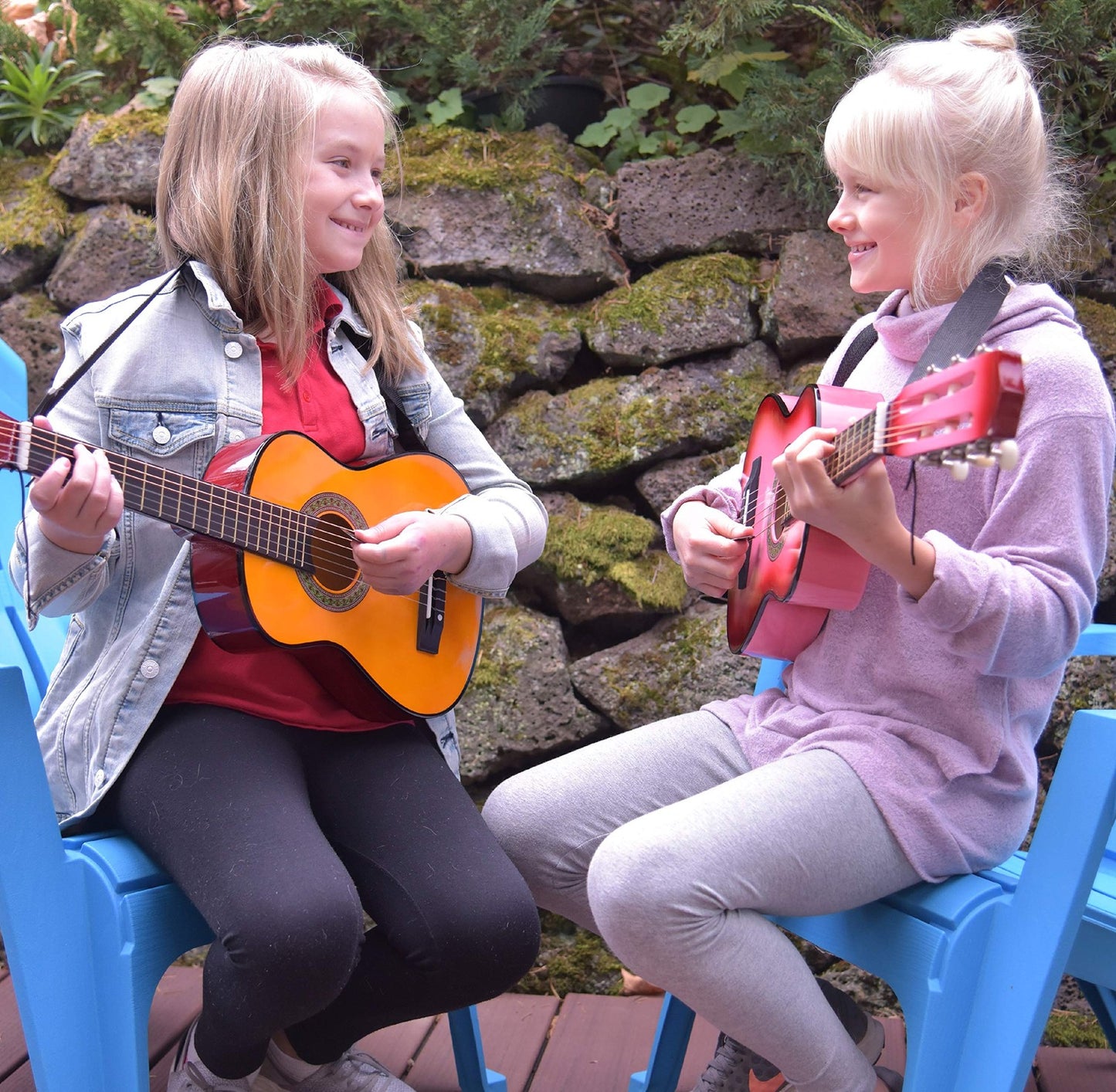 30" Left Handed Wood Guitar with Case and Accessories for Kids/Girls/Boy