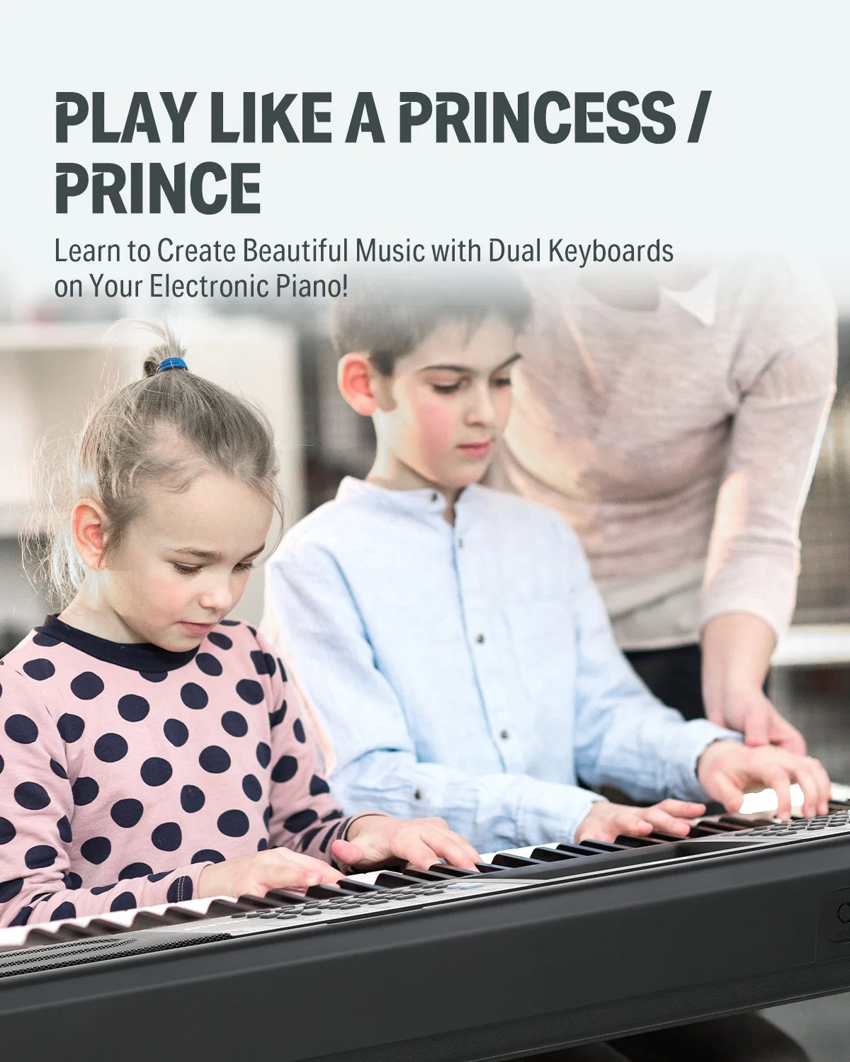 Upgraded 61 Key Piano Keyboard, Electric Keyboard Kit with 249 Voices, 249 Rhythms - Includes Piano Stand, Stool, Microphone, Gift for Beginners, Black (DEK-610S)