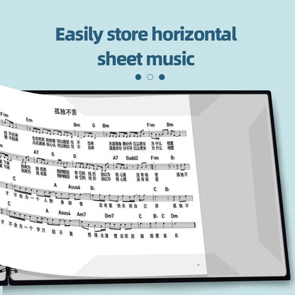 A4 Horizontal Version of the Sheet Music Binder Can Be Modified to Hold Piano Sheet Music, Music Scores Can Be Edited, Binder for Students, Document Folder, Storage Book