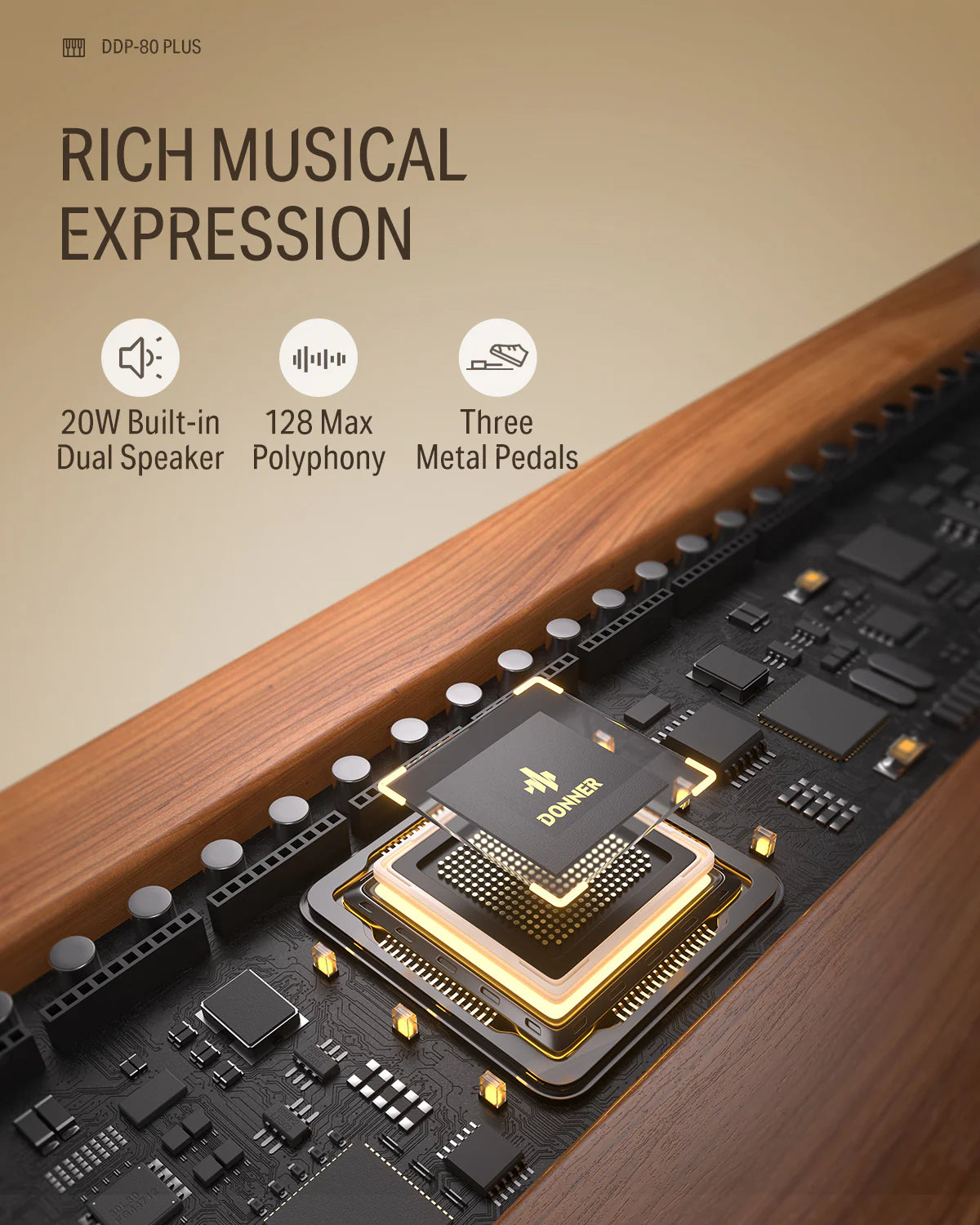 DDP-80 plus Digital Piano with Semi-Open Cover