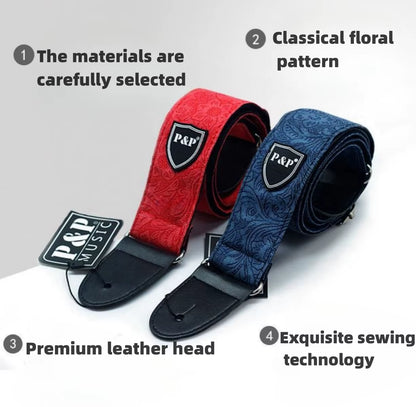 Guitar Strap Adjustable Widening Thickening Denim Cotton Guitar Belts for Electric Guitar Bass Ukulele Guitar Accessories