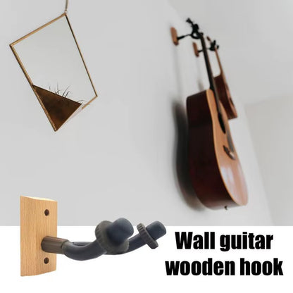 Guitar Hangers Hook Wood Guitar Wall Display Bracket Reusable Hard Wood Base Guitar Wall Hooks for Acoustic Guitars Ukulele