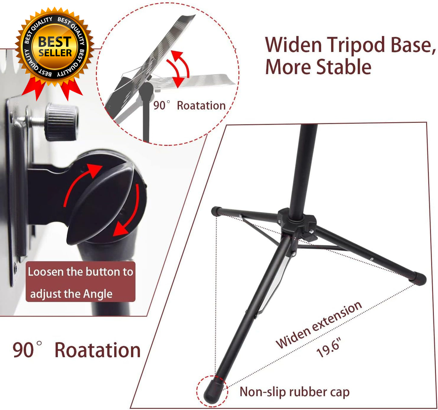 Sheet Music Stand with Light & Phone Holder 57" Music Stand for Sheet Music High