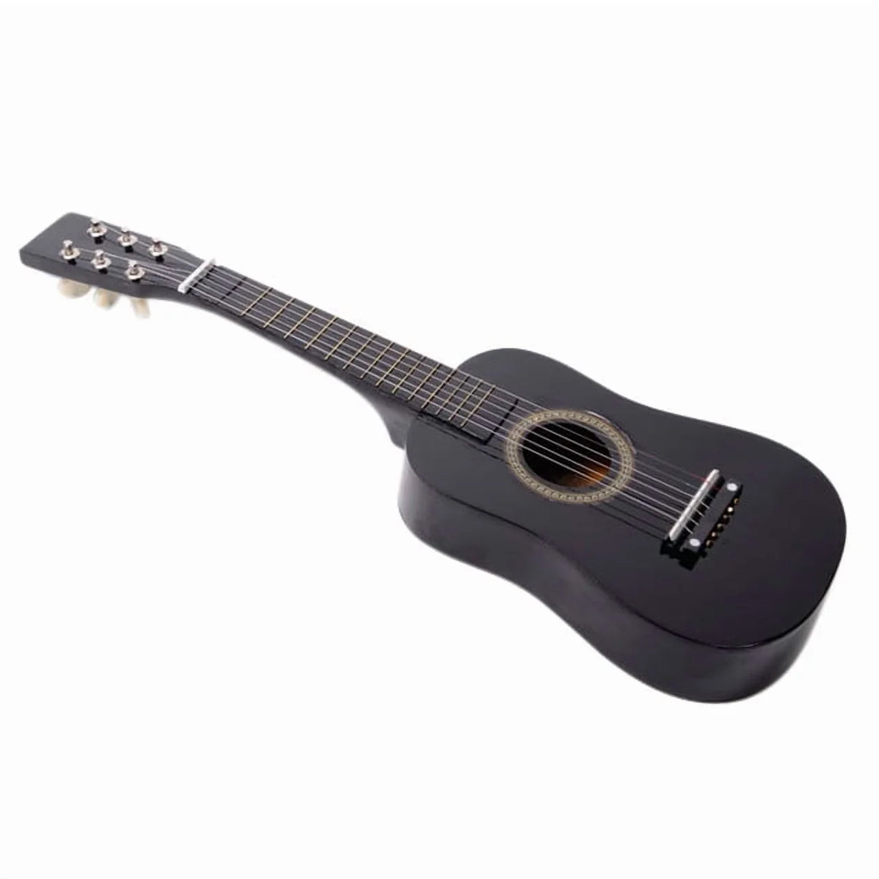 23" Acoustic Guitar Pick Strings Beginner Guitar Starter Kit with Strings & Pick for Kids Adult, Black