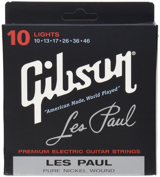 Gibson Les Paul Electric Guitar Strings .010 to .046 Pure Nickel Wound