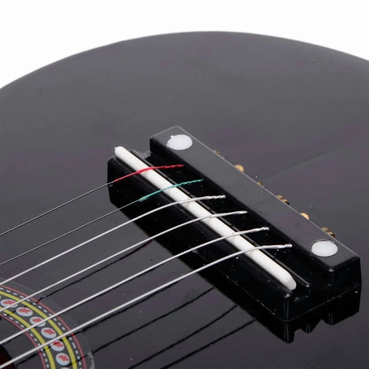 23" Acoustic Guitar Pick Strings Beginner Guitar Starter Kit with Strings & Pick for Kids Adult, Black