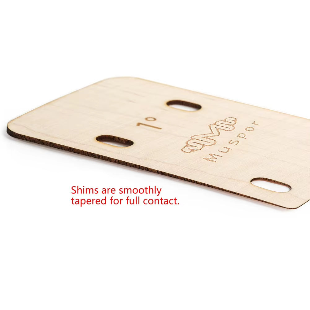 3Pcs Guitar Bass Neck Shim Solid Maple Wooden Guitar Neck Shims 0.25 0.5 1 Degree Electric Bass Neck Shims Sets