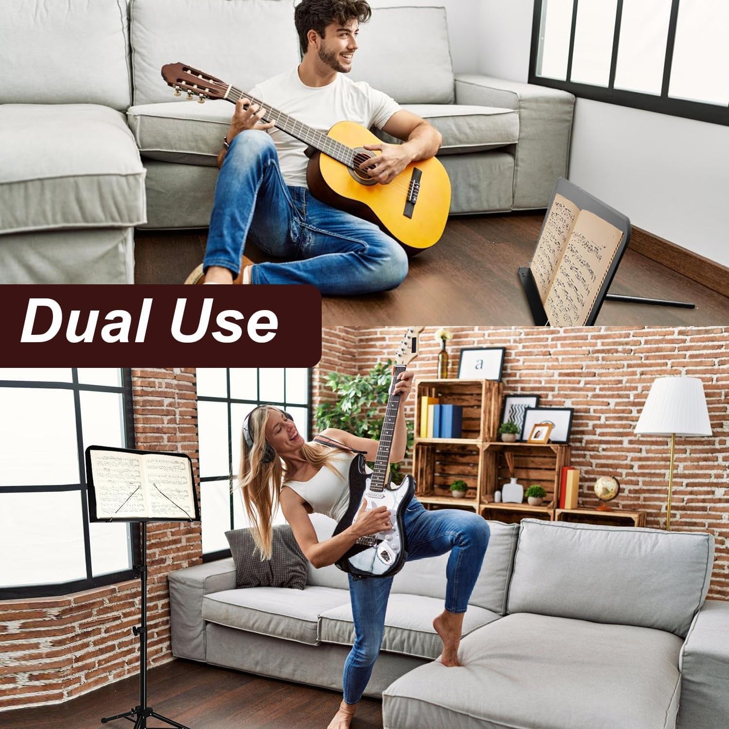 70IN Sheet Music Stand, Tall Music Stand for Sheet Music Height- Adjustable Musi