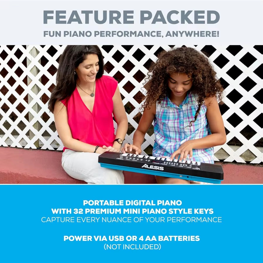 Alesis Melody 32 Compact Electric Keyboard Digital Piano with 32 Keys Builtin Speakers 300 Instrument Sounds 300 Rhythms 40 Bui