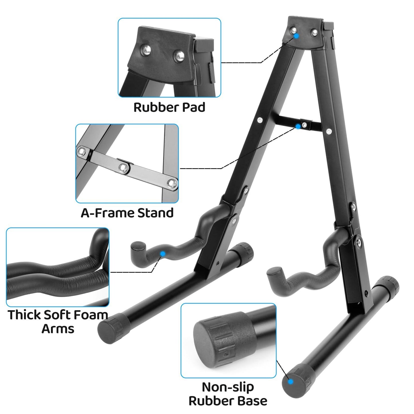 Guitar Stand Portable Guitar Floor Stand with Non-Slip Silicone