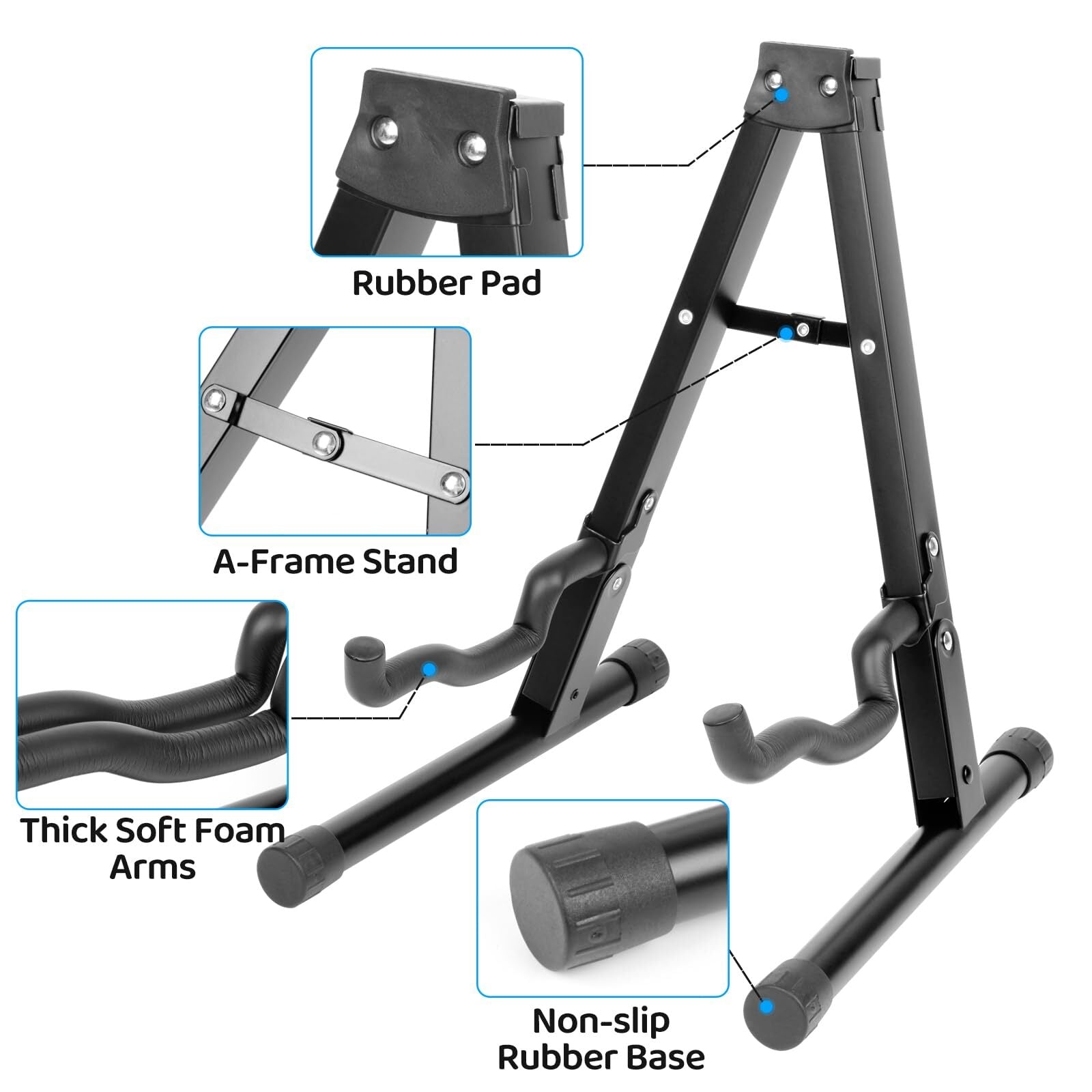 Guitar Stand Portable Guitar Floor Stand with Non-Slip Silicone