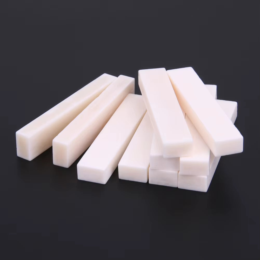 10Pcs/Set Guitar Bass Real Blank Bone Nut for LP Folk/Classical Guitar Electric Acoustic Guitar Bass Guitar Accessories