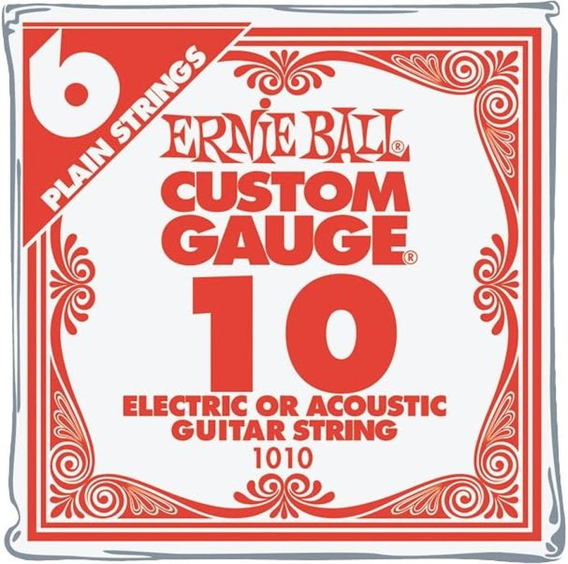 Ernie Ball Nickel Plain Single Guitar String .010 6-Pack