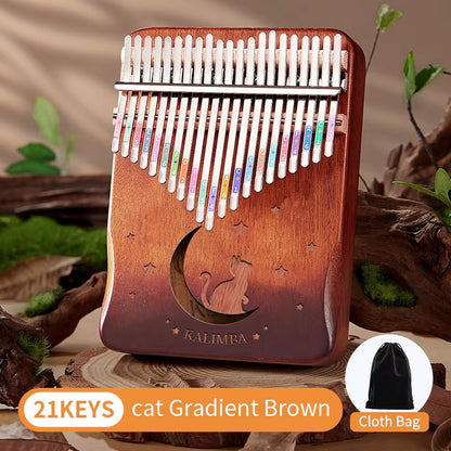 Byla 21-Key Cat Thumb Piano Kalimba Set - Beginner Friendly Finger Piano, Perfect Birthday Gift Piano Accessories Piano Gift