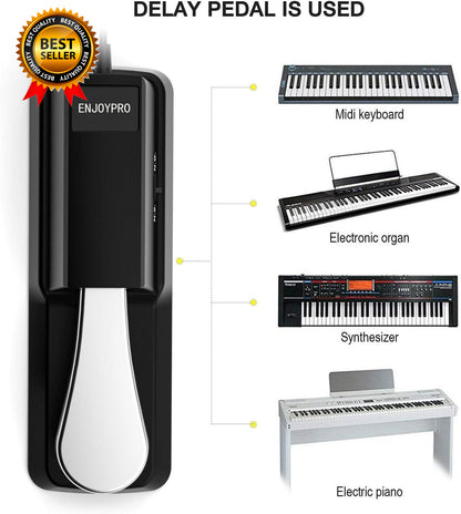 Sustain Pedal for Yamaha Keyboard, Piano Keyboard Pedal with Polarity