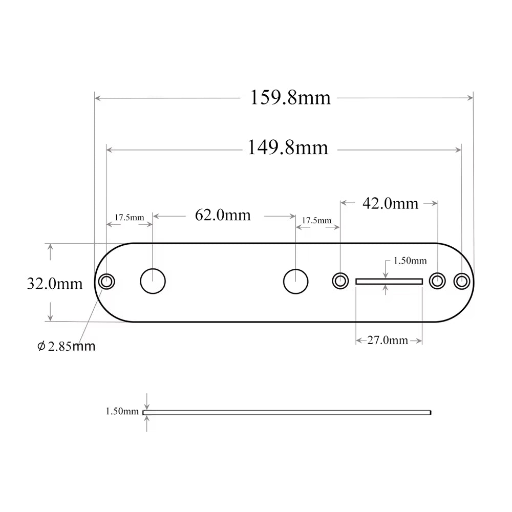 Guitar Control Panel | Anti-Interference Metal Plate for Fender TL Telecaster Pickup System (Silver/Gold/Black)