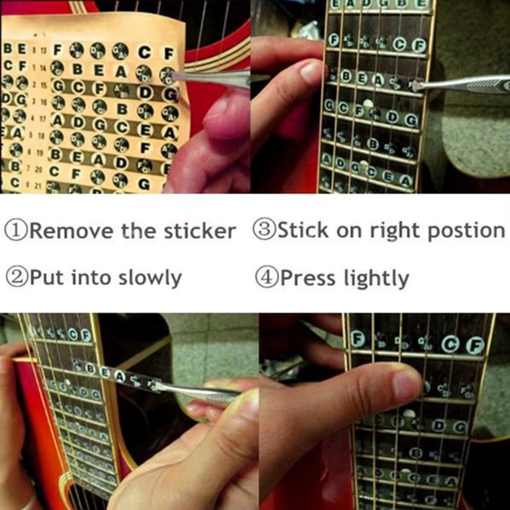 Hot Sale Portable Guitar Fretboard Note Sticker Musical Scale Fingerboard Beginner Guitar Scales Stickers Guitar Chord Stickers