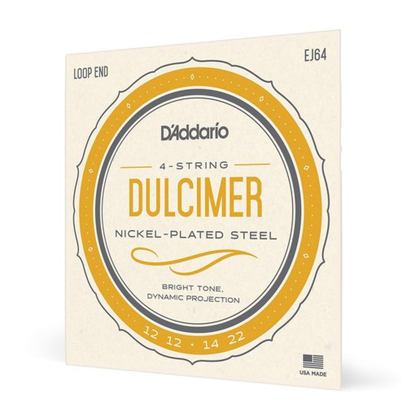 D Addario EJ64 Dulcimer Strings 4 String Set Steel Bright Tone Made in USA