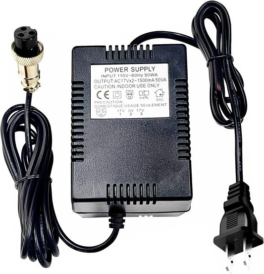 17VAC 1500Ma Power Adapter 3-Pin Connector Plug Yamaha Mixer Mg10Xu Mg10Xuf
