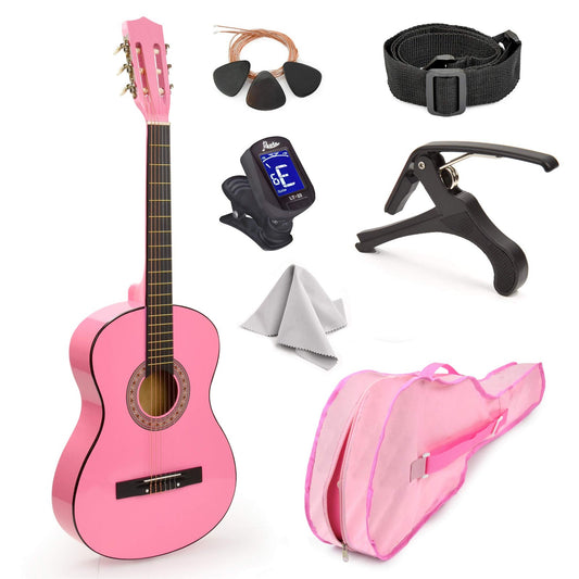 30" Wood Classical Guitar with Case and Accessories for Kids/Girls/Boy