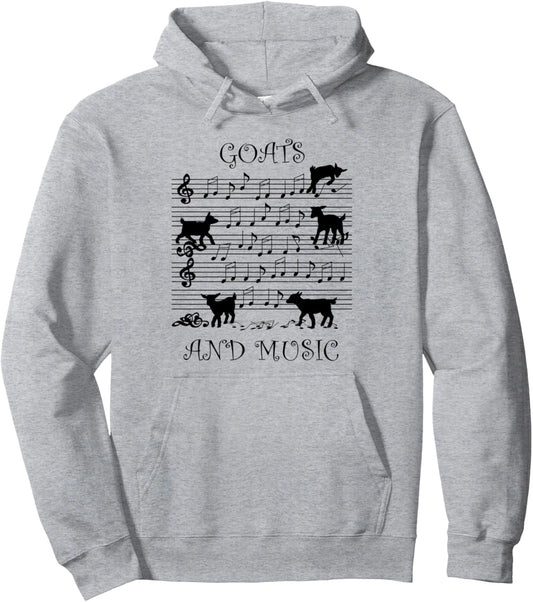 Music and Goats Musician Music Notes Pullover Hoodie