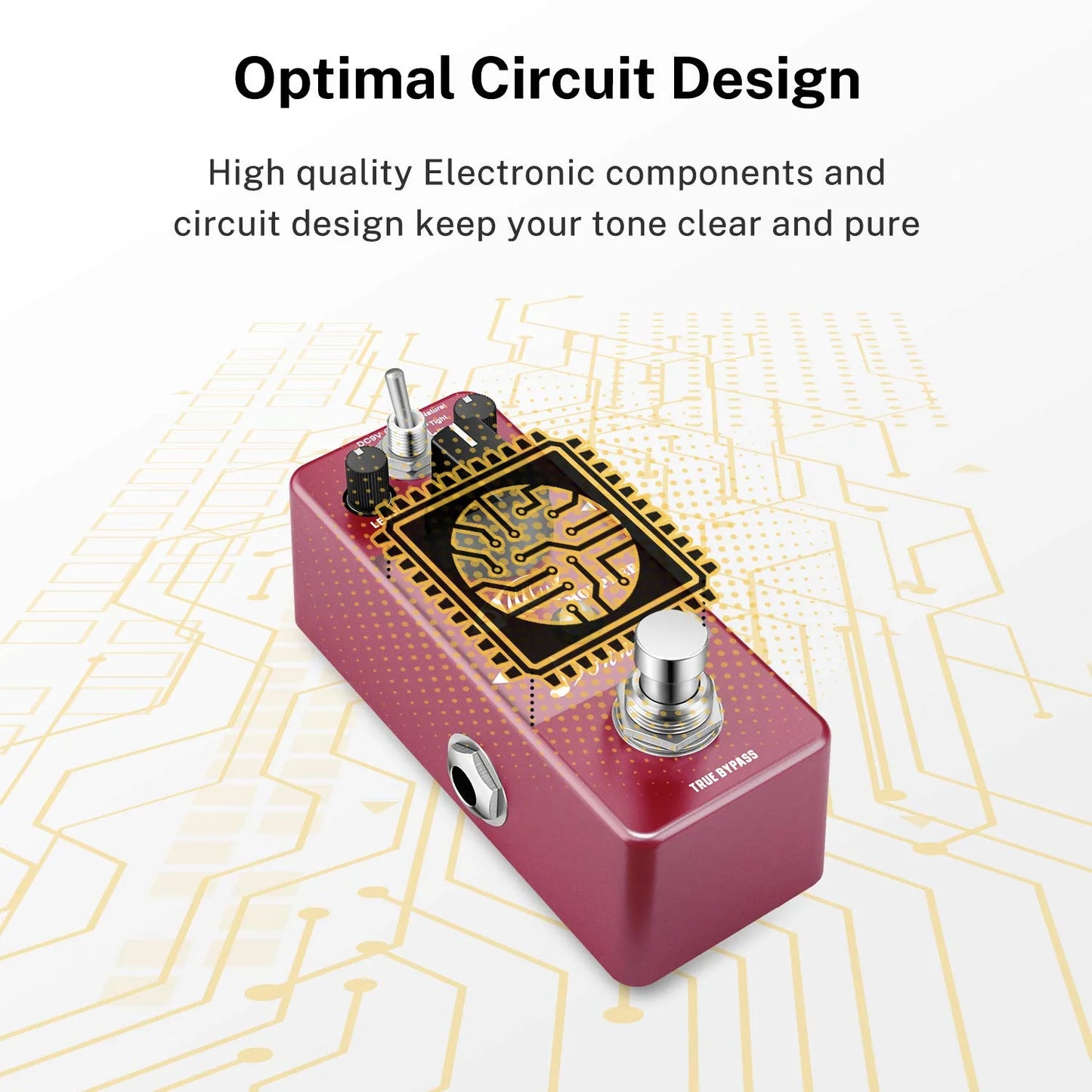 Distortion Guitar Pedal, Morpher Distortion 3 Modes Natural, Tight, Classic Crunch 80S Metal for Electric Guitar True Bypass