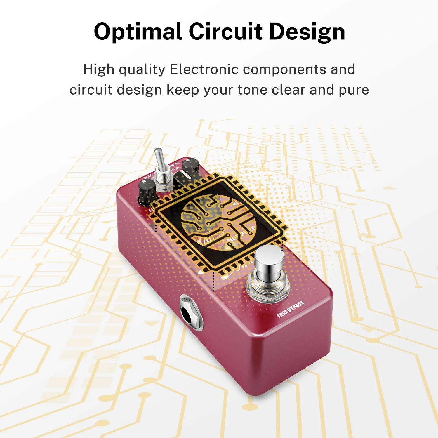 Distortion Guitar Pedal, Morpher Distortion 3 Modes Natural, Tight, Classic Crunch 80S Metal for Electric Guitar True Bypass