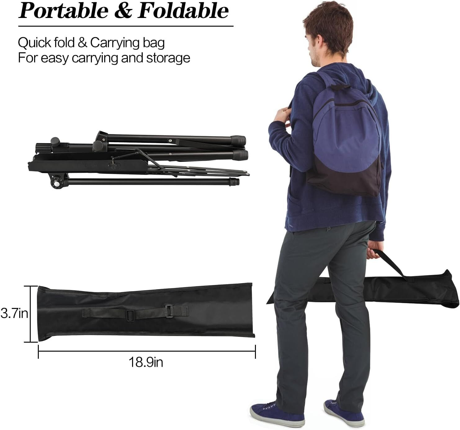 1 Pack Music Stand 2 in 1 Dual-Use Folding Sheet Music Stand Lightweigh...