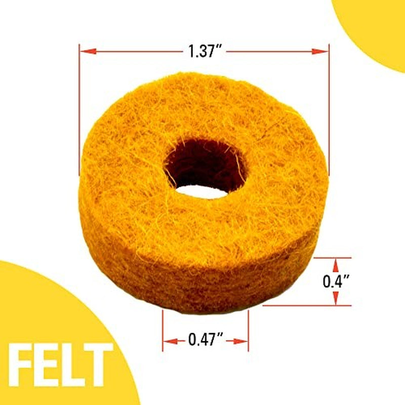 Stage Rocker Orange Wool Cymbal Felts, 12Pcs – Pack, Cymbal Replacemen