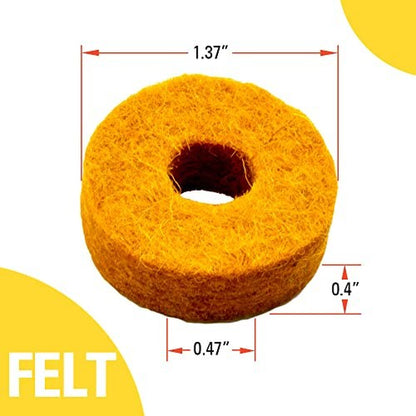 Stage Rocker Orange Wool Cymbal Felts, 12Pcs – Pack, Cymbal Replacemen