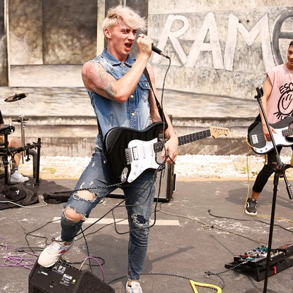 DST-100B 39" Electric Guitar Beginner Kit Solid Body Full Size HSS for Starter, with Amplifier, Bag, Digital Tuner, Capo, Strap, String, Cable, Picks, Black