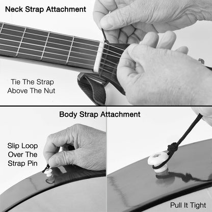 30" Left Handed Wood Guitar with Case and Accessories for Kids/Girls/Boy